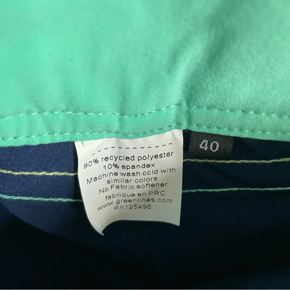 Greenlines Board Shorts Blue Eco Stretch Swim Trunks Men’s 40 - Picture 4 of 9